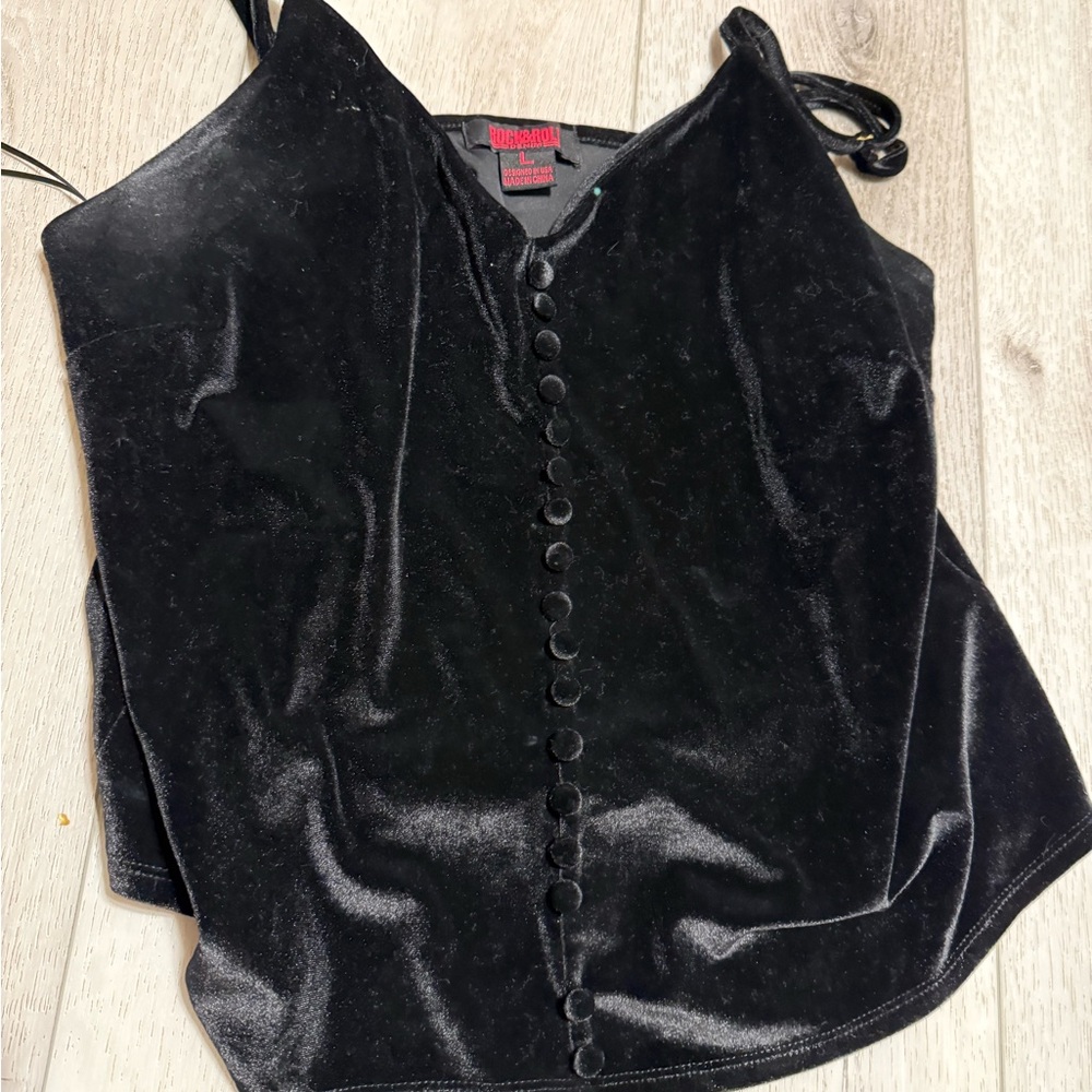 Lip Service Black Velvet Camisole Top